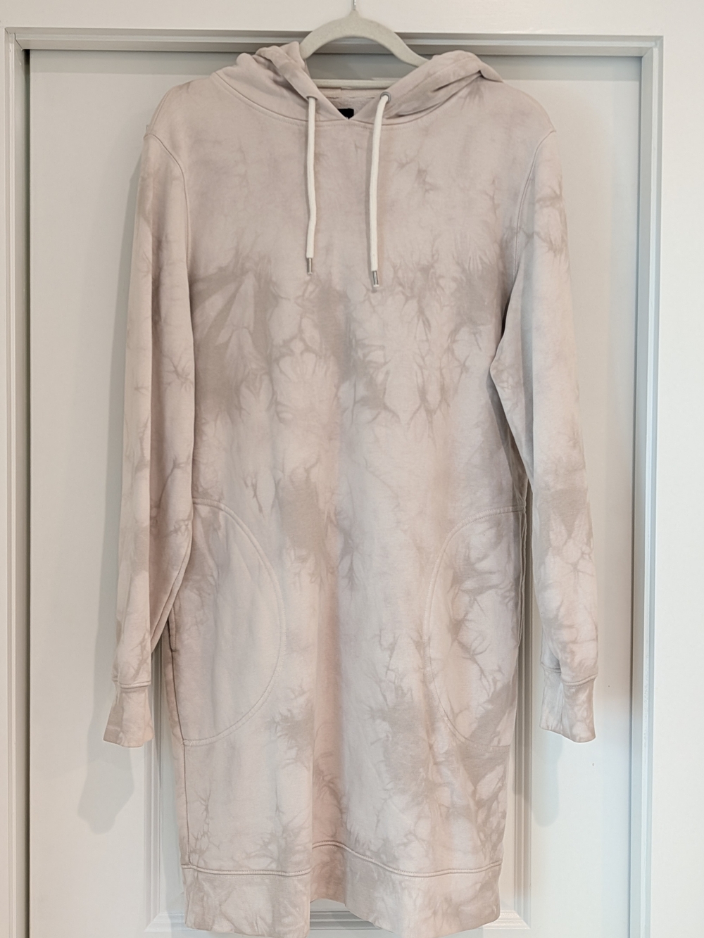 GAP Cream Tie-Dye Hoodie Sweater Dress
